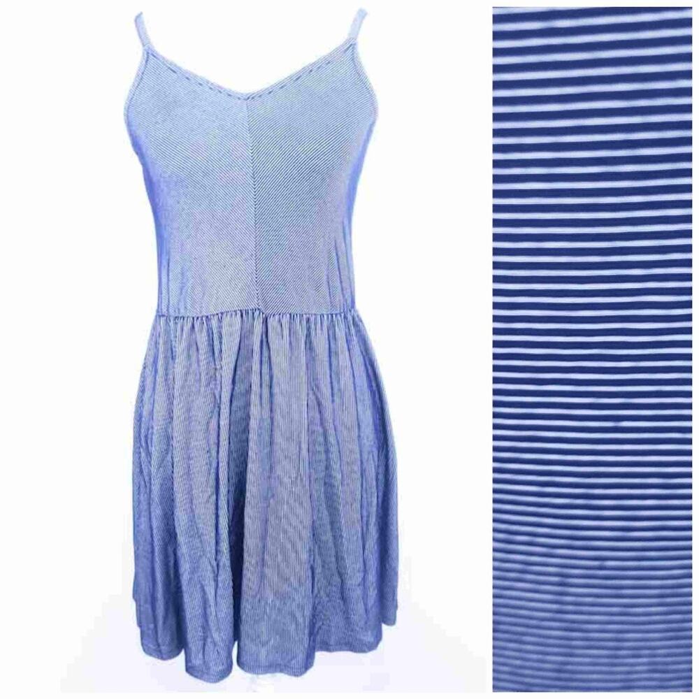 Universal Thread Stripe Summer Dress Sleeveless Navy White Small Women Fit Flare